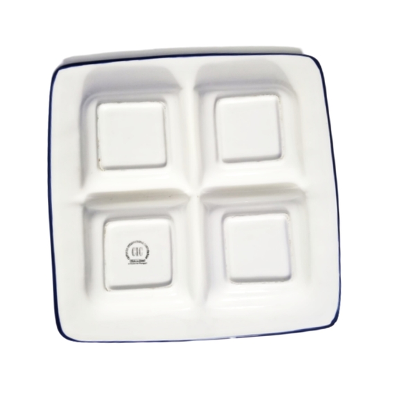 Ceramic Service Dish 4 Sections by Rebeca Ruegger - Picture 2 of 4